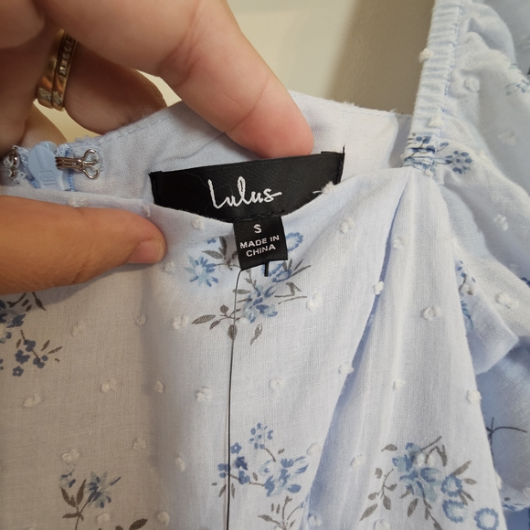 Lulu's Light Blue Floral Textured Dress - Picture 2 of 12